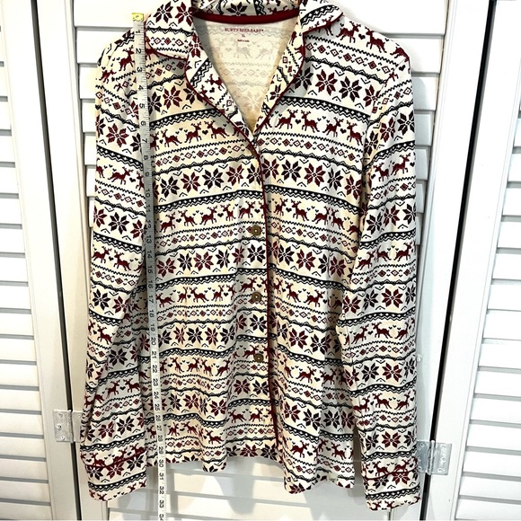 Burt’s Bees Baby Womens Organic Cotton Dashing Deer Holiday Christmas Pajama Top - Picture 9 of 10